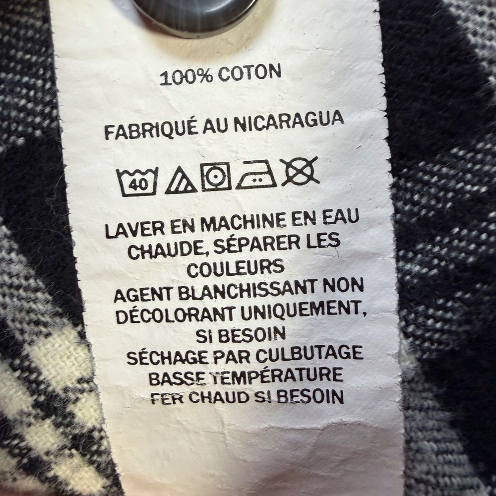 LL Bean Womens M Slightly Fitted Flannel Shirt‎ Black White Plaid Cotton 298090 - Picture 6 of 7